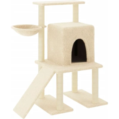 Afbeelding van vidaXL Kattenmeubel met sisal krabpalen 96,5 cm crèmekleurig