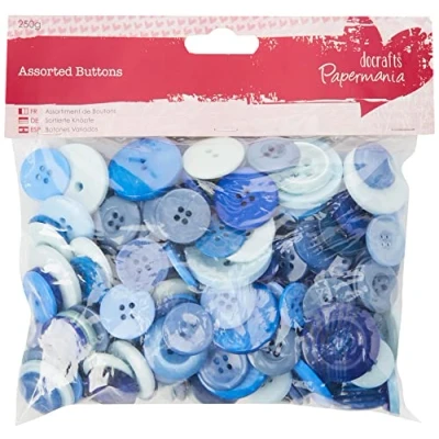 Afbeelding van Papermania Verschillende knopen (250 G) blauw