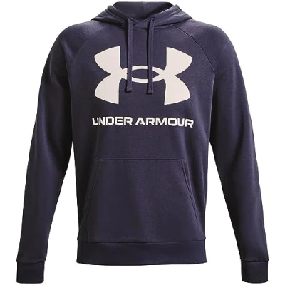 Afbeelding van Under Armour Rival BIG LOGO Sweater, Heren, Maat: XL, Tempered steel onyx white