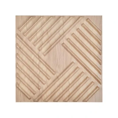 Image de VEVOR Panneaux Muraux 3D PVC Lot de 12 50x50cm Couvre 2,97m² Couleur Bois Clair