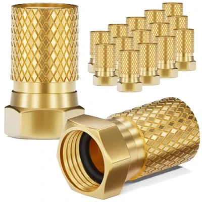 Afbeelding van HB DIGITAL 16x F stekker 8,2 mm met rubberen afdichting verguld voor satellietantennekabel BK massieve installaties HQ 4K UHD