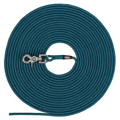 Afbeelding van Trixie Hondenriem Sleeplijn Rond Zonder Handlus Petrol Blauw 10 MTR X 0,6 CM