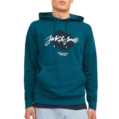 Afbeelding van Jack &amp; Jones Hoodie, Heren, Maat: Small, Deep teal