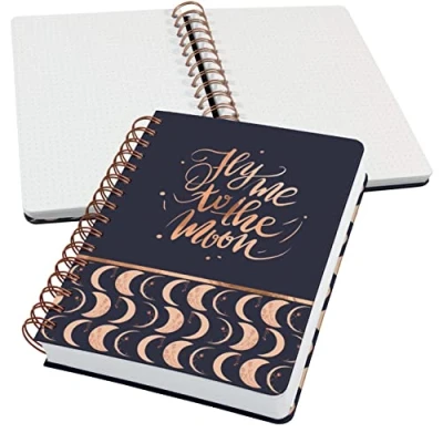 Afbeelding van Sigel spiraal notitieboek Jolie A5 hardcover 240 pagina&#039;s dots 120 grams papier Moonlight Melody SI JN625