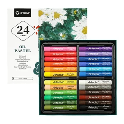 Afbeelding van Artecho 24 stuks zachte oliepastels voor schilderen, tekenen, mengen, oliestiften kunstenaars, beginners, studenten, leraren