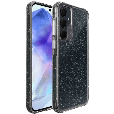 Afbeelding van imoshion Hoesje Geschikt voor Samsung Galaxy A55 Glitter Backcover 2.0 Zilver