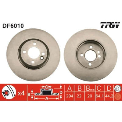 Afbeelding van Trw Remschijf DF6010