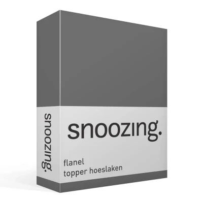 Afbeelding van Snoozing Flanel Hoeslaken Topper Lits jumeaux 180x210/220 cm Antraciet