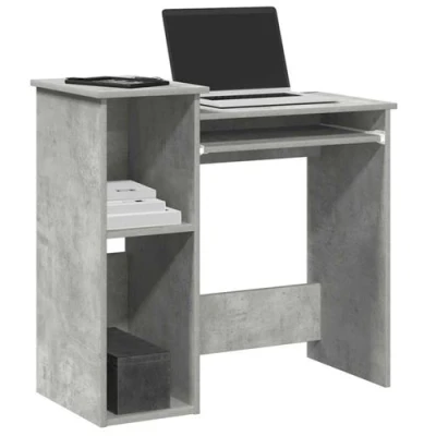 Image de vidaXL Bureau avec étagères gris béton 84x40x78 cm bois d&#039;ingénierie860448