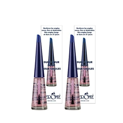 Afbeelding van Herome 2 Pack Nagelverharder en Base Coat Nail Hardener Sensitive met Keratine verbetert de Conditie van Nagels TFS Hars Tolueenvrij 2*10ml