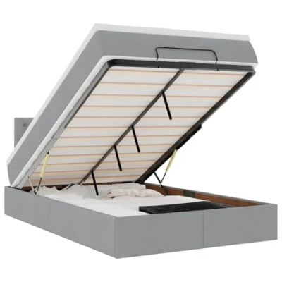 Afbeelding van vidaXL Bed met matras 120x200 cm stof lichtgrijs