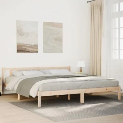 Afbeelding van vidaXL Bedframe extra lang zonder matras massief grenenhout 180x220 cm