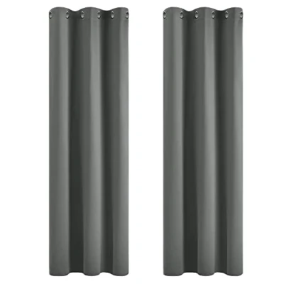 Afbeelding van Deconovo warmte isolerende verduisteringsgordijnen, gordijnen voor woonkamer en slaapkamer, 107 x 242 cm (breedte hoogte), lichtgrijs, 2 stuks