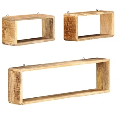 Image de vidaXL Ensemble d&#039;étagère cube 3 pcs bois solide de manguier285844
