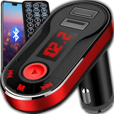 Afbeelding van Retoo FM zender voor in de auto, radio adapter, autolader, ondersteuning via USB 2.1A kabel, KFZ oplaadadapter, ontvanger adapterset