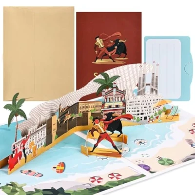 Afbeelding van Joyoldelf Spanje pop up kaart 3D reisbon Cadeaukaart voor reizen of huwelijksreis in vakantie