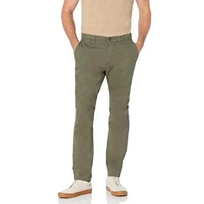 Image de Amazon Essentials Pantalon chino stretch décontracté, coupe athlétique (grandes tailles disponibles) Men&#039;s, Vert Olive, 29W / 29L