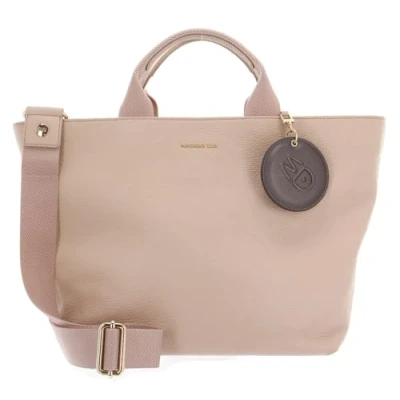 Afbeelding van MANDARINA DUCK Leren Schoudertas Shopper Mellow Leather Crossover Lamb&#039;s Wool Zalmroze