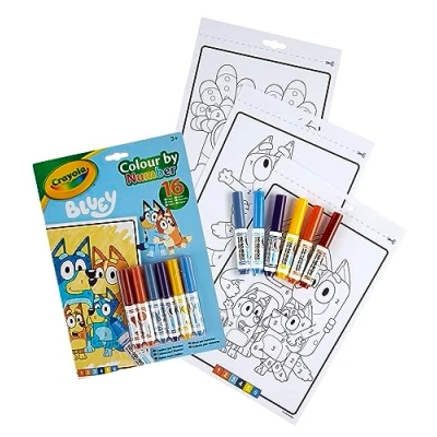 Afbeelding van CRAYOLA kleuren op nummer blauw (inclusief 16 kleurpagina&#039;s en 6 mini markers) educatief voor de vroege kindertijd kinderen vanaf 3 jaar