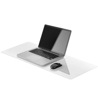 Afbeelding van Panorama bureauonderlegger, transparant, 100 x 40 cm, verkrijgbaar in verschillende maten, transparante tafelhoes, bureau accessoires