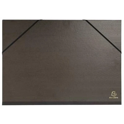Image de Carton à dessin Exacompta Kraft noir verni Elastiques 3 rabats 32x45cm