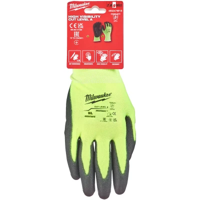 Afbeelding van Milwaukee Hi vis werkhandschoenen snijklasse 1/A 9/L 1 paar
