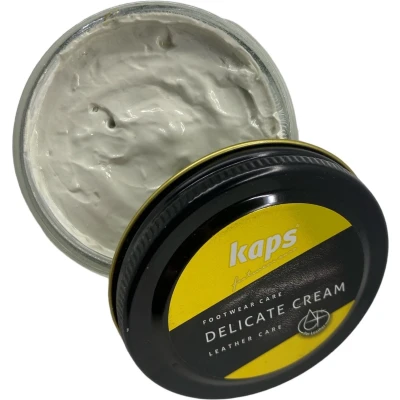 Afbeelding van Kaps Schoencreme schoensmeer verzorgt het leer en geeft glans (119) Bleek Grijs 50ml