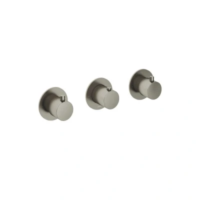 Afbeelding van HotBath Cobber afbouwdeel Inbouw Douche Thermostaat Horizontaal CB7067 Geborsteld nikkel