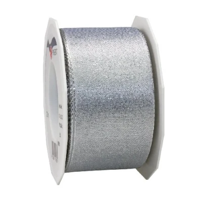 Afbeelding van C.E. Pattberg WIEN cadeaulint, zilverkleurig, 20 m cadeaulint voor geschenkverpakkingen, 60 mm breed, accessoires decoratie en knutselen, decoratief lint geschenken