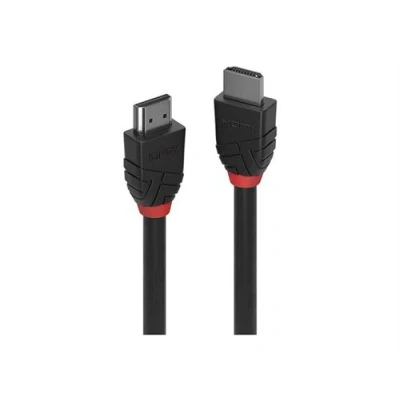Image de Lindy Black Line Standard câble HDMI mâle pour 7.5 m triple blindage noir rond, support 4K30Hz (4096 x 2160)