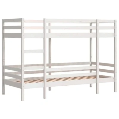 Afbeelding van vidaXL Stapelbed massief grenenhout wit 90x200 cm