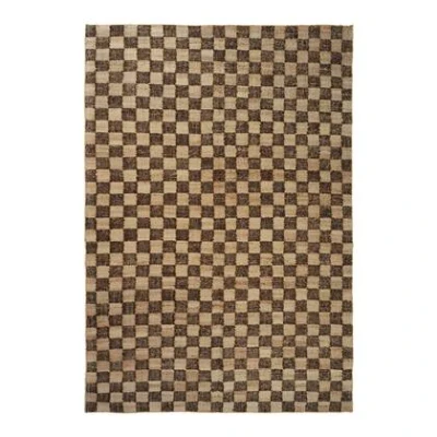 Afbeelding van ferm LIVING Wool Jute Vloerkleed 140 x 200 cm Coffee/Natural