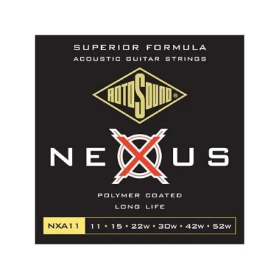 Image de Rotosound NXA11 Jeu de cordes Nexus Coated Phosphor Bronze guitare acoustique 11 52