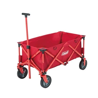 Afbeelding van Coleman Opvouwbare campingwagen, trolley met 4 wielen, handwagen, rood, 52 x 97 57 cm