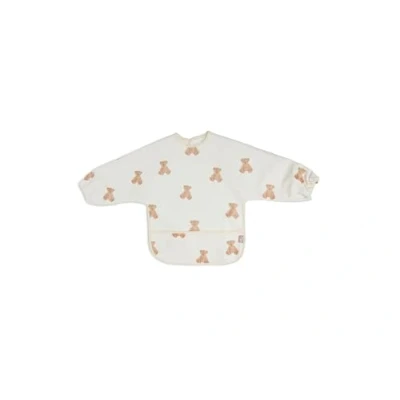 Image de Jollein 029 869 66095 Bavoir imperméable avec manches Motif ours en peluche Blanc