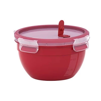Afbeelding van EMSA CLIP &amp; MICRO Rond Doos 1.1 l Rood. Transparant 1 stuk(s)
