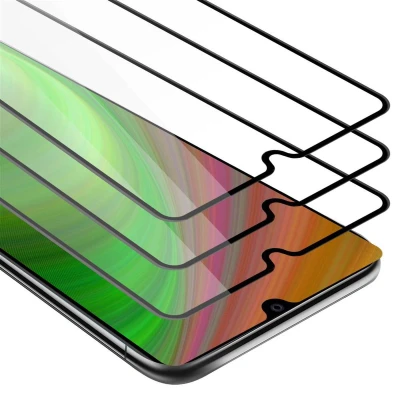 Afbeelding van Cadorabo 3x Screenprotector geschikt voor Huawei MATE 20 Volledig scherm pantserfolie Beschermfolie in TRANSPARANT met ZWART Getemperd (Tempered) Display beschermend glas 9H hardheid 3D Touch