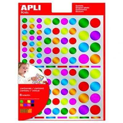 Afbeelding van Apli Kids Stickers, Cirkel, Blister Met 624 Stuks In Geassorteerde Metallic Kleuren En Groottes Stickers