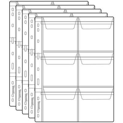 Afbeelding van Uncle Paul Cs03506 muntenbladen, 6 vakken, standaard 9 gaten, 5 stuks