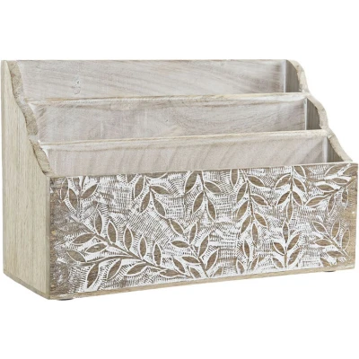 Afbeelding van Multi Functionele Organiser DKD Home Decor Wit Natuurlijk Mangohout 32 x 13 21 cm 33 12 21...