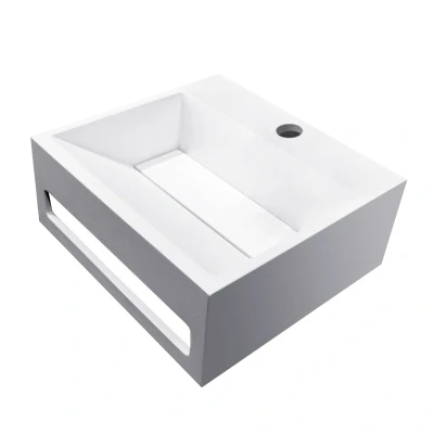 Afbeelding van Wiesbaden Julia fontein Solid surface 30 x 28 12,5 cm mat wit