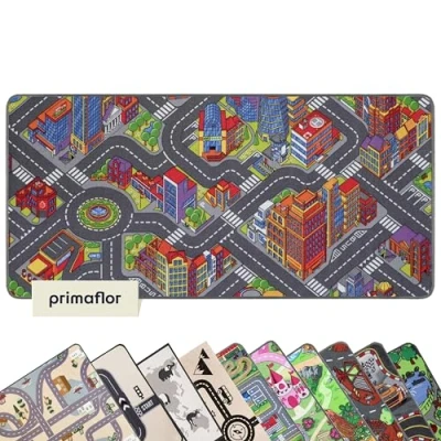 Afbeelding van Primaflor Ideen in Textil Speeltapijt Straattapijt Autotapijt Hoogwaardige kinderautomatten (160 x 200 cm, Big City)