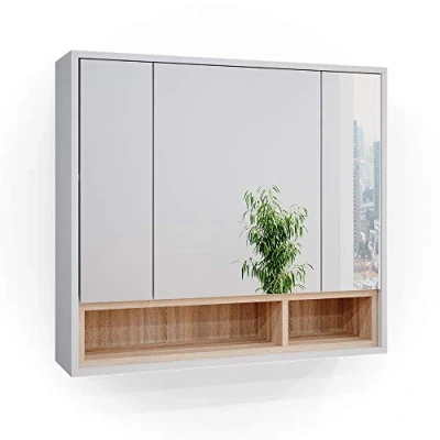 Afbeelding van Vicco Badkamerspiegelkast Beatrice, Wit/Wit, 80 x 72 cm
