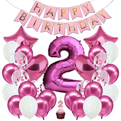 Afbeelding van Envami Ballon Verjaardag XXl Roze Reuze Folieballon In 40&quot; 101Cm Verjaardagsdecoratie Nummerballondecoratie Voor Vliegt Met Helium (Set Nr. 2)