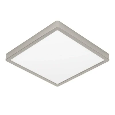 Afbeelding van EGLO Fueva 6 led plafondlamp, vierkante bureauverlichting, opbouwlamp van zilverkleurig metaal en kunststof, wit, warm wit koud 29 x cm