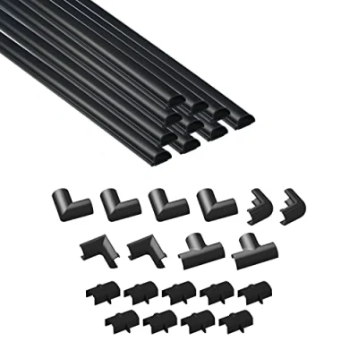 Afbeelding van D Line 4 m zelfklevende micro kabelgoot, set voor het verbergen van kabels aan de muur, kabelopbergoplossing 10 x 40 cm lengte en accessoires 20 mm (b) (h) 2010B 400