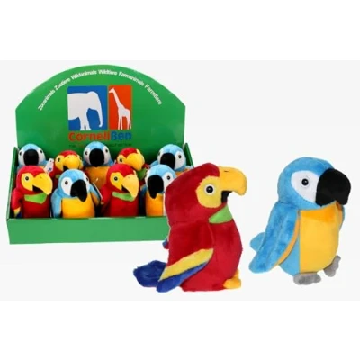 Afbeelding van Pluche blauw/gele ara papegaai knuffel 15 cm Tropische vogels speelgoed knuffeldieren