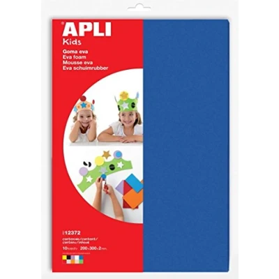 Afbeelding van Apli Kids schuimrubber ft 20 x 30 cm, pak met 10 vellen in geassorteerde kleuren rubbervel