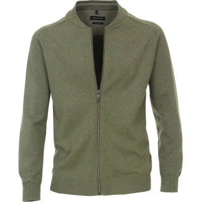Afbeelding van Casa Moda Vest Zip Groen maat XXL Heren met Regular fit Pasvorm Katoen Suitable Herenkleding