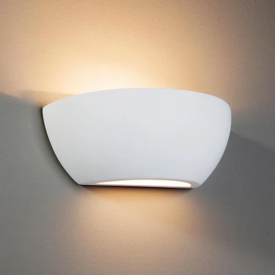 Afbeelding van Lindby Wandlamp 1licht gips, metaal, glas H: 9 cm E14 wit